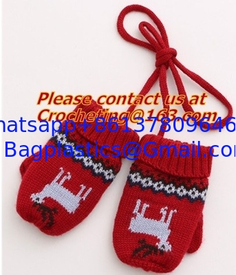 100% acrylic knitted baby lovely jacquard glove, New Product Acrylic Cotton Jacquard Knitt supplier