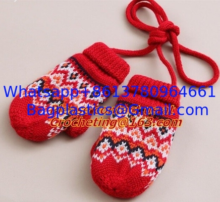 100% acrylic knitted baby lovely jacquard glove, New Product Acrylic Cotton Jacquard Knitt supplier