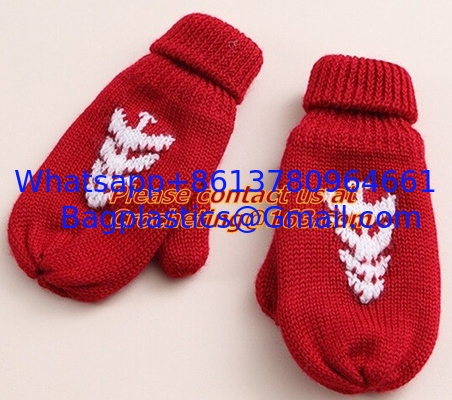 100% acrylic knitted baby lovely jacquard glove, New Product Acrylic Cotton Jacquard Knitt supplier