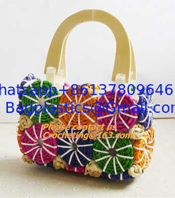 Fashion Straw Beach Bag Summer Weave Woven Women Shoulder Bags Straw Handbags with Ribbons supplier