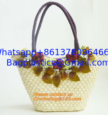 Fashion Straw Beach Bag Summer Weave Woven Women Shoulder Bags Straw Handbags with Ribbons supplier