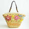 summer fashion flower women handbag color stripes straw shoulder bag beach handbags new supplier