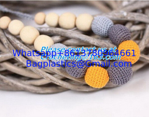 Candy Colors Crochet Round Wooden Beads Necklace For Women, baby, fashion, clothes, bead supplier