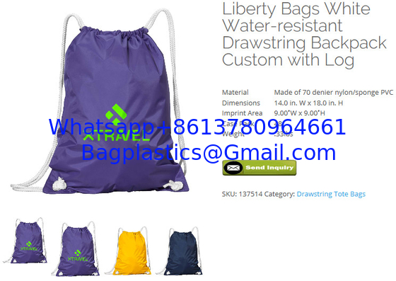 Personalized Polyester Drawstring Bags, Custom Printed Sport Drawstring Backpacks, Promotional Design Sport Bags supplier