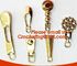 One side Embossed 3D logo, one side engraved logo gold tone garment/apparel metal zipper pull made in china supplier