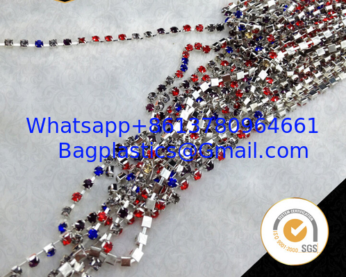 Rhinestone Chain , Rhinestone Crystal Chain trimming,embellishment, Decorative rhinestone sandal shoe chain bling rhines supplier