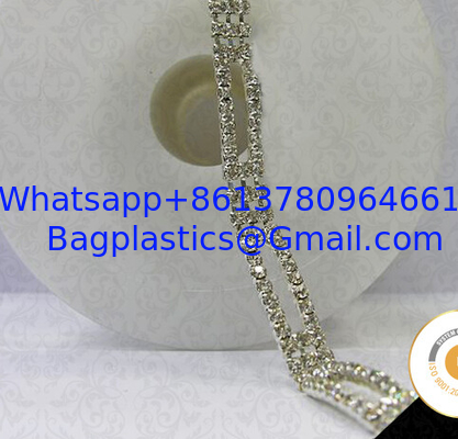 Decorative colourful beautiful rhinestones chain brass cup cahin for garment, pearl and rhinestone trimmings wholesale supplier