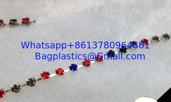 Decorative colourful beautiful rhinestones chain brass cup cahin for garment, pearl and rhinestone trimmings wholesale supplier