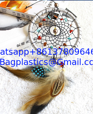 Antique Imitation Dreamcatcher Gift checking Dream Catcher Net With natural stone Feathers Wall Hanging Decoration Ornam supplier