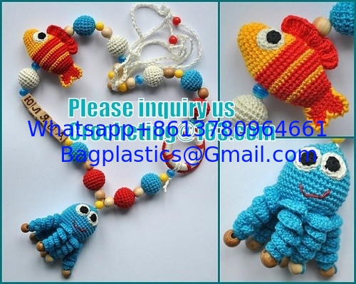 Necklace with amigurumi toy, Nursing necklace,Breastfeeding necklace, crochet toy supplier