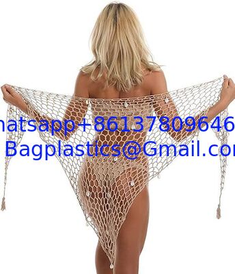 Swimwear Cover Up, Fashion Beach Hand Crochet Shawl Capelet Cover Up Sunscreen Net Triangle Fishnet Skirt Knitted Texture One-piece Short Beach Overskirt Swimsuit Cover Ups Vacation supplier