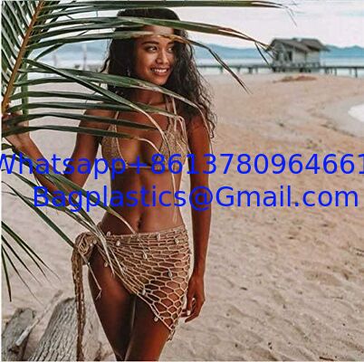 Swimwear Cover Up, Fashion Beach Hand Crochet Shawl Capelet Cover Up Sunscreen Net Triangle Fishnet Skirt Knitted Texture One-piece Short Beach Overskirt Swimsuit Cover Ups Vacation supplier