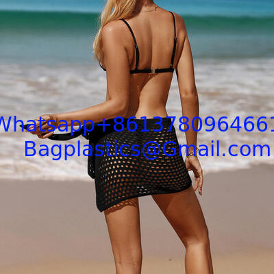 Swimwear Cover Up, Fashion Beach Hand Crochet Shawl Capelet Cover Up Sunscreen Net Triangle Fishnet Skirt Knitted Texture One-piece Short Beach Overskirt Swimsuit Cover Ups Vacation supplier