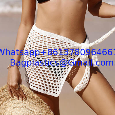 Swimwear Cover Up, Fashion Beach Hand Crochet Shawl Capelet Cover Up Sunscreen Net Triangle Fishnet Skirt Knitted Texture One-piece Short Beach Overskirt Swimsuit Cover Ups Vacation supplier