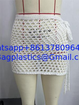 Swimwear Cover Up, Fashion Beach Hand Crochet Shawl Capelet Cover Up Sunscreen Net Triangle Fishnet Skirt Knitted Texture One-piece Short Beach Overskirt Swimsuit Cover Ups Vacation supplier