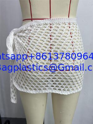 Swimwear Cover Up, Fashion Beach Hand Crochet Shawl Capelet Cover Up Sunscreen Net Triangle Fishnet Skirt Knitted Texture One-piece Short Beach Overskirt Swimsuit Cover Ups Vacation supplier