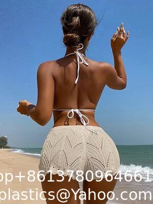 Womens Crochet Cover Up Shorts Hollow Out High Waist Knit Bathing Suit Bikini Swimsuit Hollow Strap Halter Neck Handmade Knitted Crochet Swimsuit Crochet Bikini Bra Set Crochet Bikini supplier