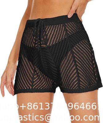 Womens Crochet Cover Up Shorts Hollow Out High Waist Knit Bathing Suit Bikini Swimsuit Hollow Strap Halter Neck Handmade Knitted Crochet Swimsuit Crochet Bikini Bra Set Crochet Bikini supplier