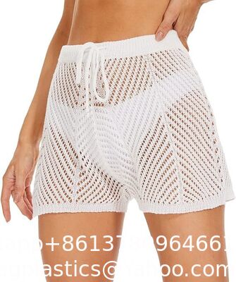 Womens Crochet Cover Up Shorts Hollow Out High Waist Knit Bathing Suit Bikini Swimsuit Hollow Strap Halter Neck Handmade Knitted Crochet Swimsuit Crochet Bikini Bra Set Crochet Bikini supplier