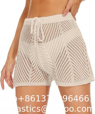 Womens Crochet Cover Up Shorts Hollow Out High Waist Knit Bathing Suit Bikini Swimsuit Hollow Strap Halter Neck Handmade Knitted Crochet Swimsuit Crochet Bikini Bra Set Crochet Bikini supplier