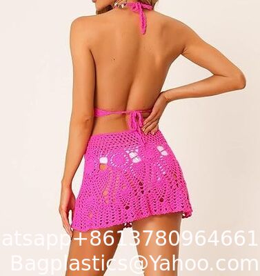 Bikini Set Hollow Out Cami Top Mini Skirt Summer Beach Crochet Knit Sets Swimwear Cover Up Fashion Beach Hand Crochet Shawl Capelet Skirt Knitted Texture supplier