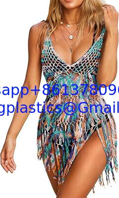 One-Piece Short Hand Crochet Shawl Swimsuit Cover Ups Fashion Accessories Swimsuit Beach Swimsuit Cover Up Women Crochet Bikini Coverups Summer Pool Swimwear Tassel Dress supplier