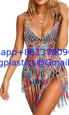 One-Piece Short Hand Crochet Shawl Swimsuit Cover Ups Fashion Accessories Swimsuit Beach Swimsuit Cover Up Women Crochet Bikini Coverups Summer Pool Swimwear Tassel Dress supplier
