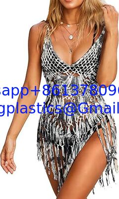 One-Piece Short Hand Crochet Shawl Swimsuit Cover Ups Fashion Accessories Swimsuit Beach Swimsuit Cover Up Women Crochet Bikini Coverups Summer Pool Swimwear Tassel Dress supplier