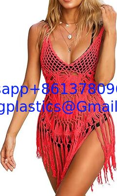 One-Piece Short Hand Crochet Shawl Swimsuit Cover Ups Fashion Accessories Swimsuit Beach Swimsuit Cover Up Women Crochet Bikini Coverups Summer Pool Swimwear Tassel Dress supplier