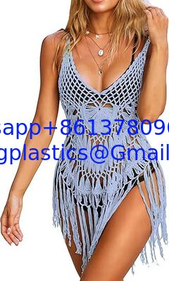 One-Piece Short Hand Crochet Shawl Swimsuit Cover Ups Fashion Accessories Swimsuit Beach Swimsuit Cover Up Women Crochet Bikini Coverups Summer Pool Swimwear Tassel Dress supplier
