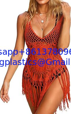 One-Piece Short Hand Crochet Shawl Swimsuit Cover Ups Fashion Accessories Swimsuit Beach Swimsuit Cover Up Women Crochet Bikini Coverups Summer Pool Swimwear Tassel Dress supplier