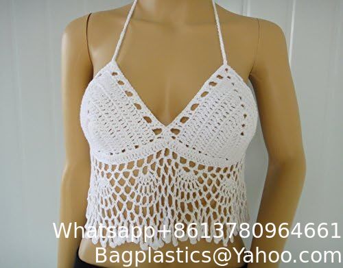 Bikini Halter Top Handmade Crochet Crop Top Fashion Accessories Swimsuit Bra Set Crochet Bikini Handmade Knitted Crochet Swimsuit Beach Overskirt Swimsuit Cover Ups supplier