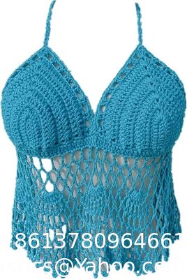 Bikini Halter Top Handmade Crochet Crop Top Fashion Accessories Swimsuit Bra Set Crochet Bikini Handmade Knitted Crochet Swimsuit Beach Overskirt Swimsuit Cover Ups supplier