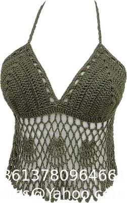 Bikini Halter Top Handmade Crochet Crop Top Fashion Accessories Swimsuit Bra Set Crochet Bikini Handmade Knitted Crochet Swimsuit Beach Overskirt Swimsuit Cover Ups supplier