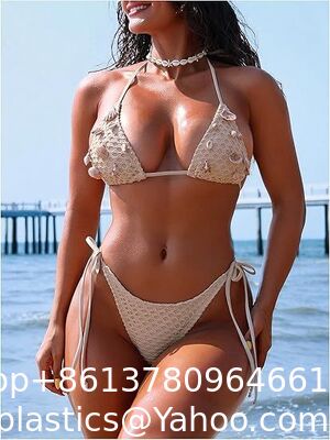 Women's Bikini Sets Shell Halter Triangle Crochet Cheeky Summer Beach Swimsuit Hand Crochet Shawl Hollow Strap Halter Neck Handmade Knitted Crochet Swimsuit Crochet Bikini Bra Set Crochet Bikini supplier