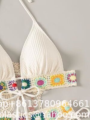 Women'S Floral Embroidery Halter Padded Bikini Set Cut Out Boho Bathing Suit Swimsuit Women's Summer 2 Piece Swimsuit Bikini Beach Swimwear Cover Up Set supplier