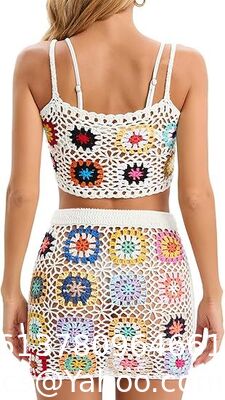 Women'S Floral Embroidery Halter Padded Bikini Set Cut Out Boho Bathing Suit Swimsuit Women's Summer 2 Piece Swimsuit Bikini Beach Swimwear Cover Up Set supplier