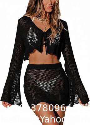 Crochet Top For Women Summer Beach Wear Boho Halter Backless Bikini Tank Tops Tassel Crochet Knit Bra Bralette Cover Up Women Crochet Swimsuit Cover Up Set Long Sleeve Summer Bathing Suit Beach supplier