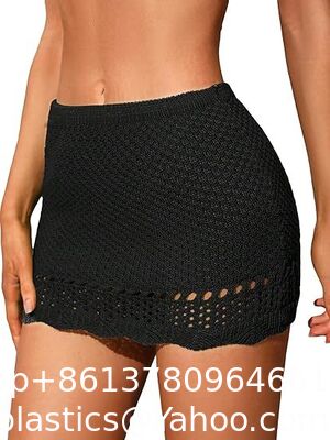 Women'S Crochet Beach Mini Skirt Knit Scallop Hem Cut Out Bikini Swimsuit Cover Up Skirts Swimwear Cover Up Fashion Beach Hand Crochet Shawl Capelet supplier