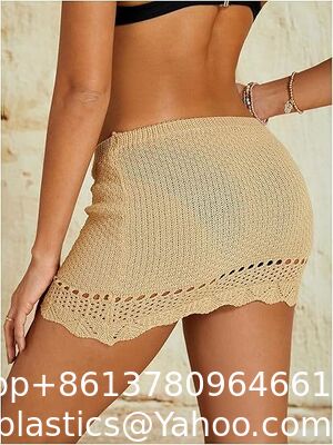 Women'S Crochet Beach Mini Skirt Knit Scallop Hem Cut Out Bikini Swimsuit Cover Up Skirts Swimwear Cover Up Fashion Beach Hand Crochet Shawl Capelet supplier