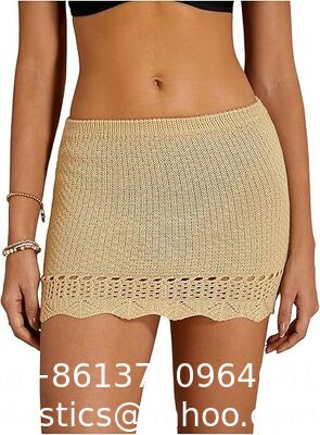 Women'S Crochet Beach Mini Skirt Knit Scallop Hem Cut Out Bikini Swimsuit Cover Up Skirts Swimwear Cover Up Fashion Beach Hand Crochet Shawl Capelet supplier