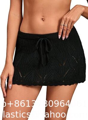 Women Crochet Beach Mini Skirt Swim Bikini Cover Up Skirt Knit Swimsuit Bathing Suit Coverup Skirt Knitted Texture One-Piece Short Hand Crochet Shawl Swimsuit Cover Ups supplier