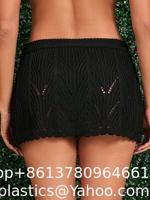 Women Crochet Beach Mini Skirt Swim Bikini Cover Up Skirt Knit Swimsuit Bathing Suit Coverup Skirt Knitted Texture One-Piece Short Hand Crochet Shawl Swimsuit Cover Ups supplier