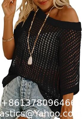Fashion Accessories Swimsuit Swimsuit Coverup For Women Beach Vacation Clothes Spring Summer Scoop Neck Short Sleeve Sweaters Casual Crochet Knit Tops supplier