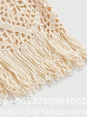 Women's Crochet Fringe Beach Skirt Hollow Out Sheer Cover Up Skirts Boho Coverups Beach Vacation Clothes for Women Spring Summer Crochet Sweater Vest Tank Tops Cover Ups Resort Cruise Outfits supplier