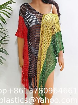 Women Bikinis Cover Up Crochet Swimsuit Cover Up Hollow Out Bathing Suit Cover Up Swimwear Tassels Dress Beach Cover Up for Women Crochet Bikini Cover Ups Beach Pool Swimwear Crochet Dress supplier