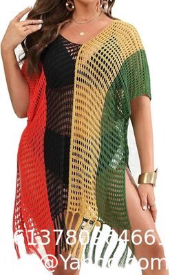 Women Bikinis Cover Up Crochet Swimsuit Cover Up Hollow Out Bathing Suit Cover Up Swimwear Tassels Dress Beach Cover Up for Women Crochet Bikini Cover Ups Beach Pool Swimwear Crochet Dress supplier