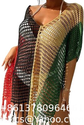 Women Bikinis Cover Up Crochet Swimsuit Cover Up Hollow Out Bathing Suit Cover Up Swimwear Tassels Dress Beach Cover Up for Women Crochet Bikini Cover Ups Beach Pool Swimwear Crochet Dress supplier