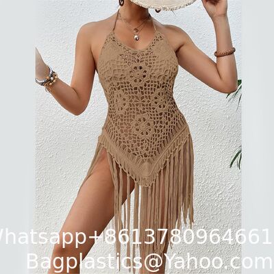 Women Bikinis Cover Up Crochet Swimsuit Cover Up Hollow Out Bathing Suit Cover Up Swimwear Tassels Dress Beach Cover Up for Women Crochet Bikini Cover Ups Beach Pool Swimwear Crochet Dress supplier