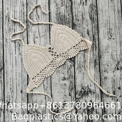 Women Crochet Bikini Halter Bralette Backless Camisole Knit Bra Tops Summer Beachwear Swimwear Cover Up Fashion Beach Hand Crochet Shawl Capelet supplier